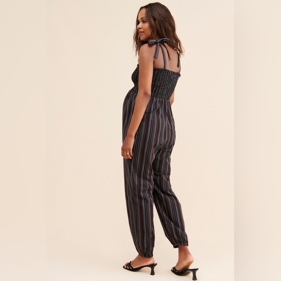 Hatch Black Striped Maternity Jumpsuit - Picture 4 of 9